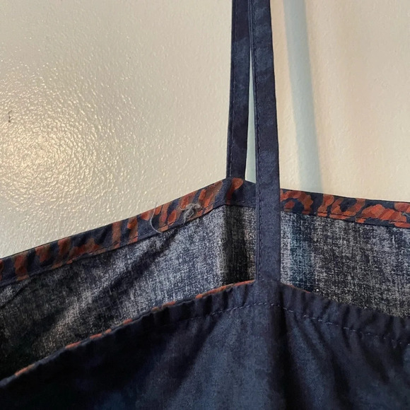 PERUVIAN CONNECTION 100% Pima Cotton Navy and Copper Batik Maxi Sundress… - Picture 7 of 10